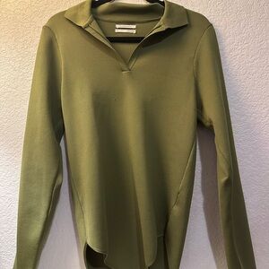 Anthropologie Sage Green Collared Top body suit. XL never worn